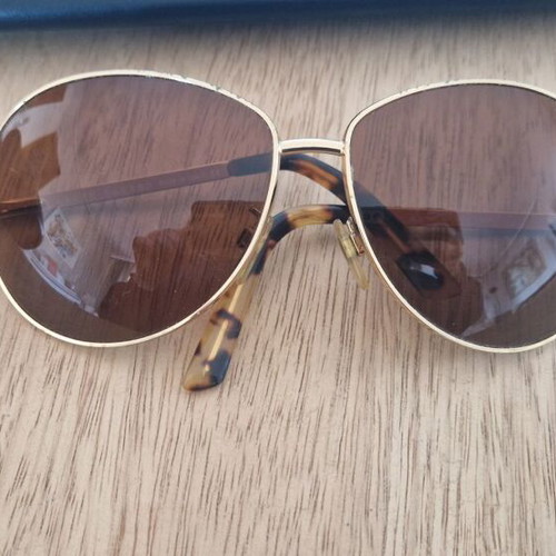 Ralph Lauren RL7001 sunglasses used, brown gradient lenses, gold frame