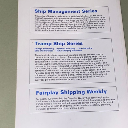 Running Costs by John M. Downard Ship Management Series book like new