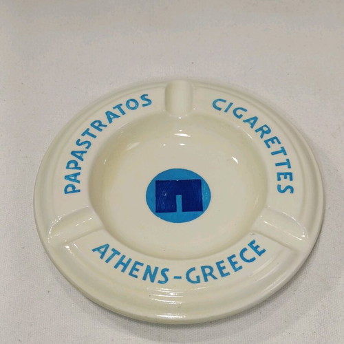 Papastratos vintage ceramic ashtray used