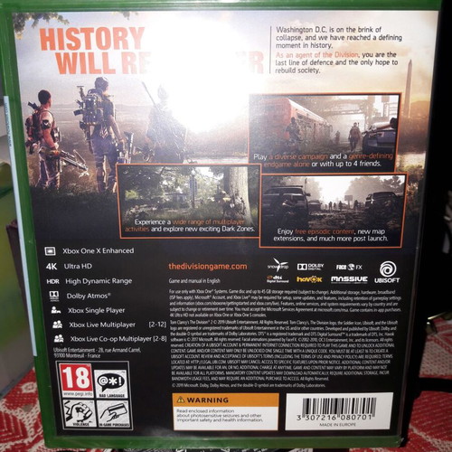 Tom Clancys The Division 2 Xbox One game, new, sealed