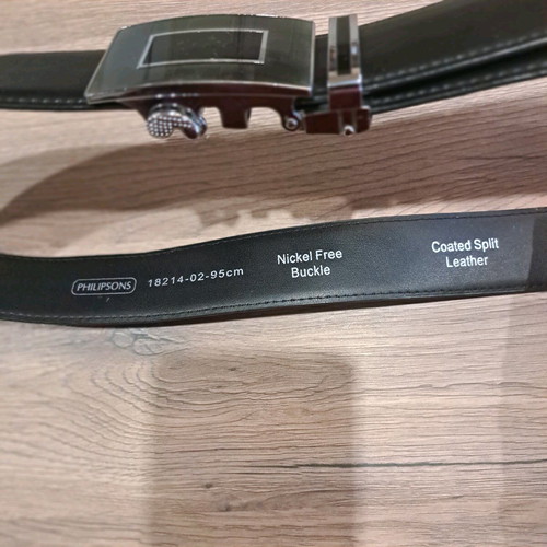 PHILIPSONS men's leather belt with automatic buckle like new, black