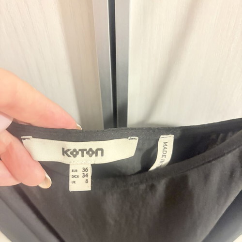 Black satin dress with belt, like new, 3/4 length