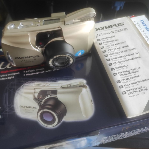 Olympus Mju II Zoom 80 Silver 35mm Film Camera mint