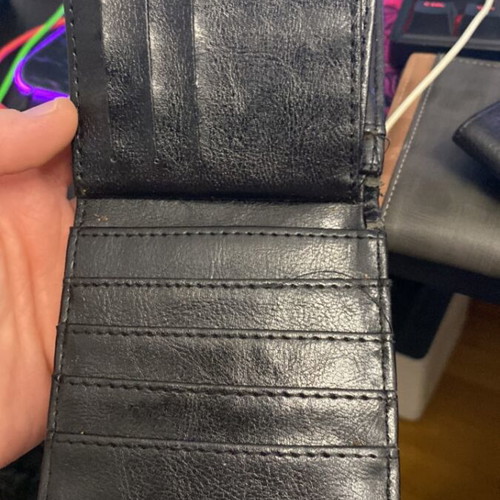 Leather wallet used, black