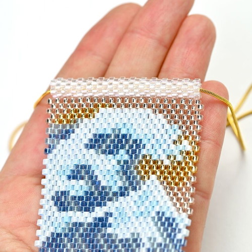 The Great Wave necklace made to order, blue and white