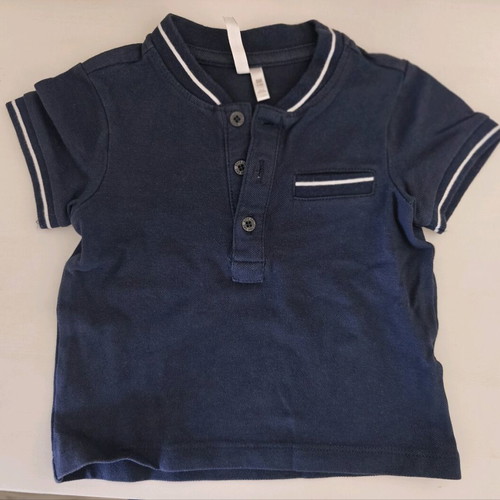Baby polo shirt used for 6-9 months in dark blue