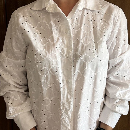 Esmara white kipour shirt, size S
