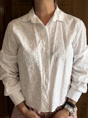 Esmara white kipour shirt, size S