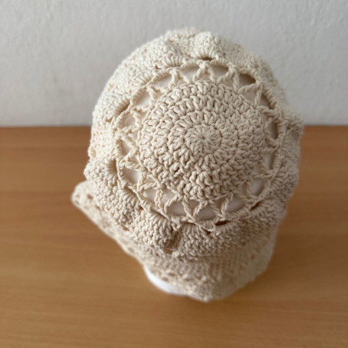 Handmade Crochet Lace Bucket Hat new, cotton summer sun hat