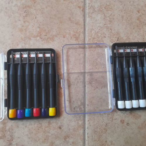 Precision screwdriver set with Torx bits 1+1