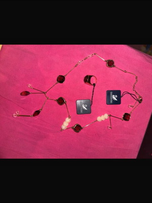 Swarovski κολιέ και δαχτυλίδι καινούργια, χρυσαφί