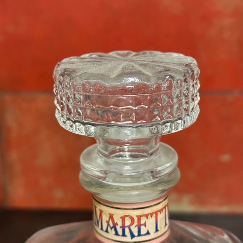 Amaretto glass liquor bottle like new