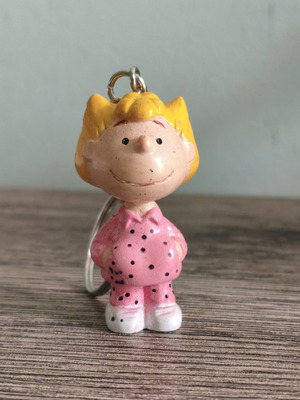 Sally Brown Mini Figure Keychain used, vintage Peanuts comic