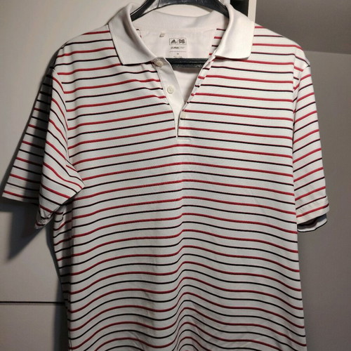 Adidas polo shirt like new, white and red, sizes M and L