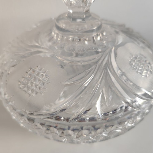Vintage crystal fondue dish
