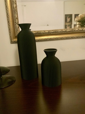 Set of 2 Minimal Decorative Vases Black, Boho Style, Cylindrical Shape, New