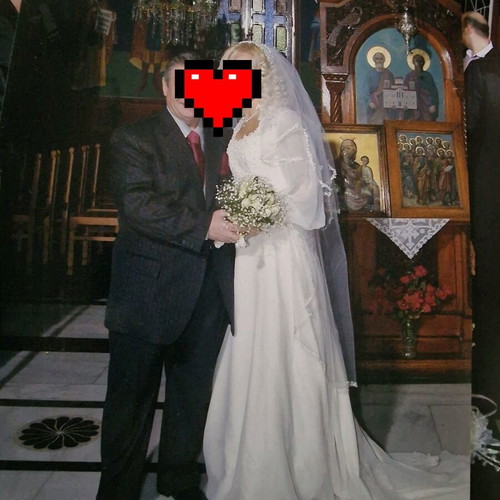 American Retro wedding dress like new with veil and long train