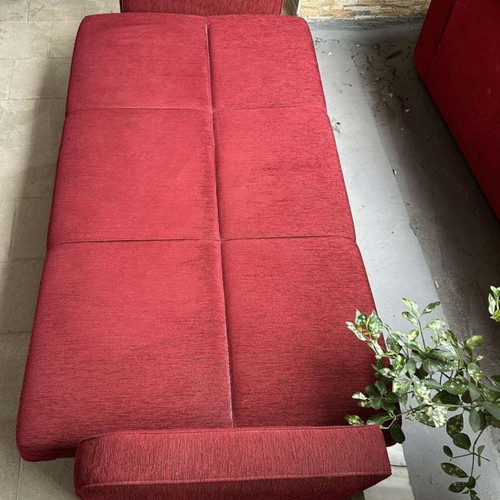 Two three-seater sofa beds, excellent condition