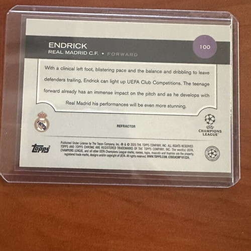 Topps Chrome Endrick Real Madrid RC Silver card
