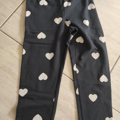 H&M girls' leggings with lining 140 cm, like new, black and white