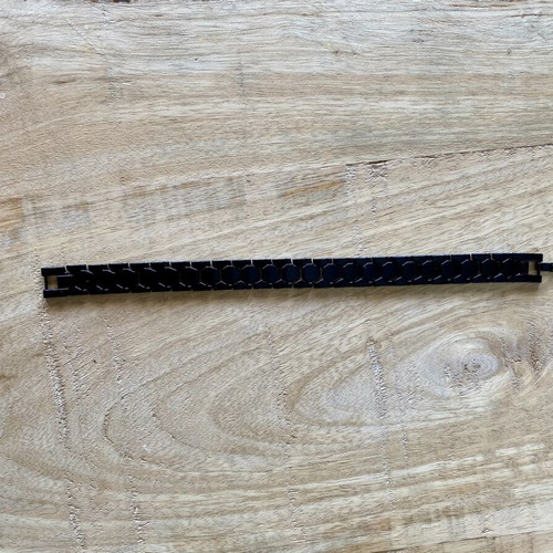 Men's black stainless steel bracelet, modern geometric design