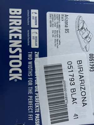 Arizona Birkenstock Μαύρα δερμάτινα πέδιλα νούμερο 41 σαν καινούργια