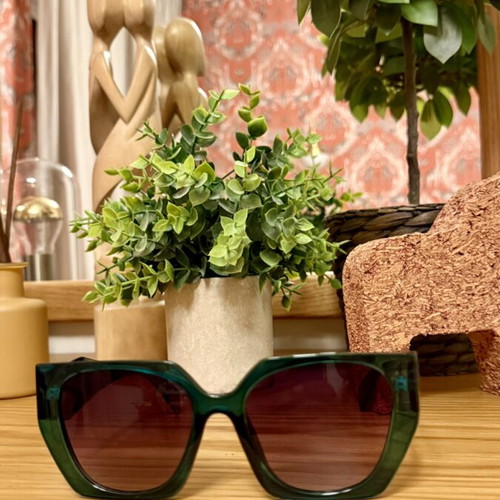 Ikko Oversized Geometric Sunglasses Green Like New