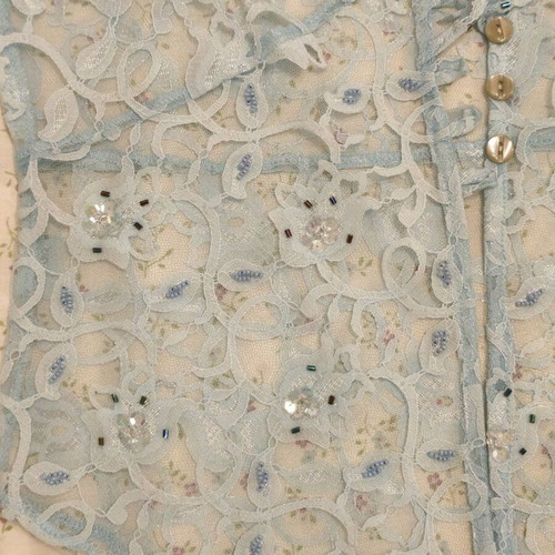 Charly blue set with lace and embroidered designs like new