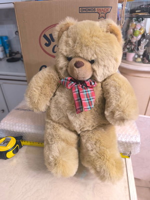 Large teddy bear with scarf like new, classic Teddy Bear