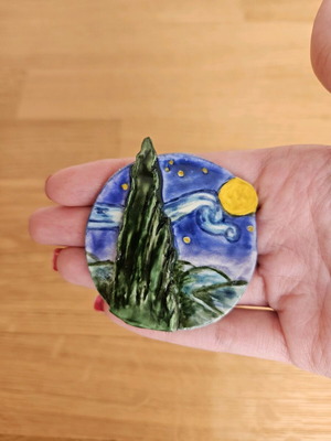 Starry Night handmade magnet like new