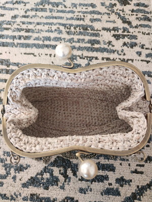 Πλεκτή τσάντα χειρός καινούργια τύπου clutch με αλυσίδα ώμου