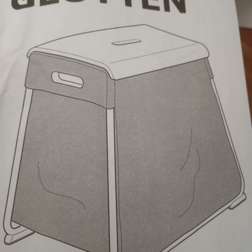 Laundry basket new with plastic and metal frame
