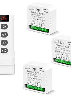 Wireless dimmer 230 V with remote for LED and halogen 10–150 W, no Wi-Fi