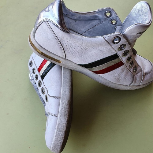 Dolce Gabbana men's white sneakers, size 10