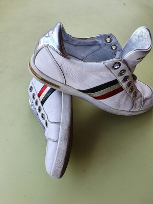 Dolce Gabbana men's white sneakers, size 10