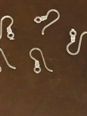 Set of 3 pairs plastic earring hooks for crafts new