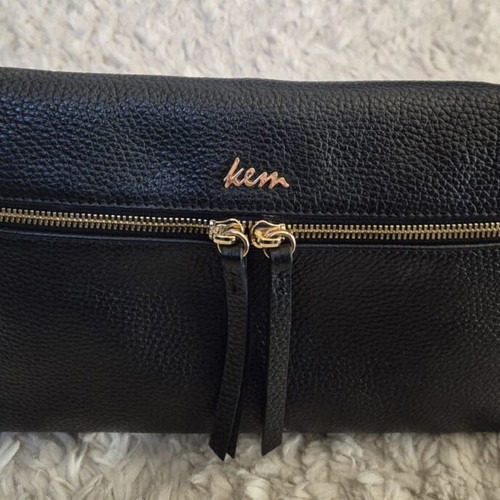 KEM Leather Envelope Crossbody Bag like new, black