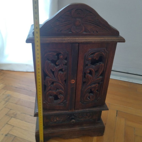 Wooden jewelry box, heavy wood