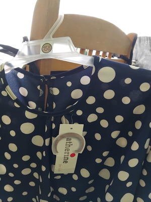 Catherine for kids girls' blouse 158 cm navy with white polka dots