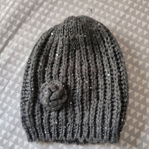 Knit cap used, gray, size S