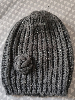 Knit cap used, gray, size S
