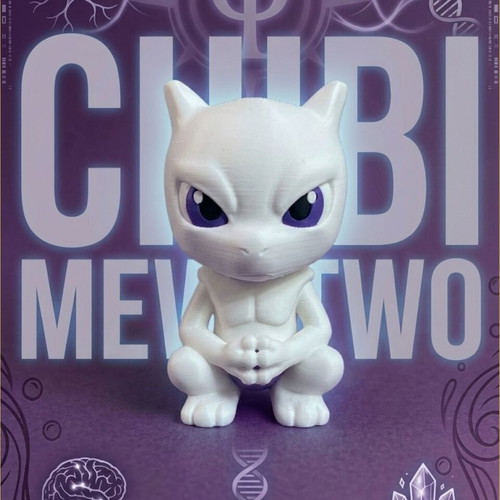Chibi Mewtwo figure 3D printed, new