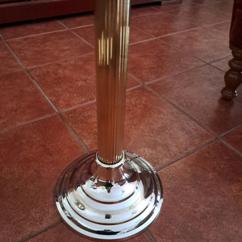 Candlestick used silver 63 cm height with candle
