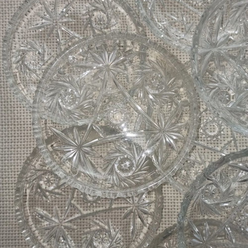 Crystal pasta plates like new, vintage pack of 10