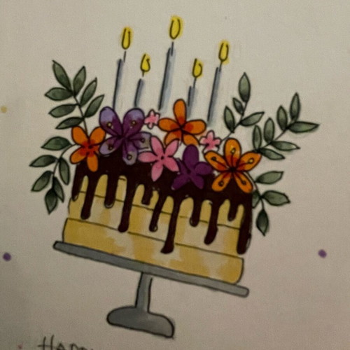Greeting card like new, hand-painted with envelope