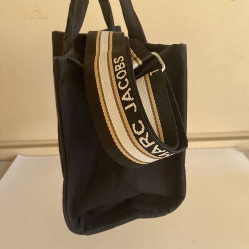 Marc Jacobs The Tote Bag Medium, black cotton canvas shoulder bag