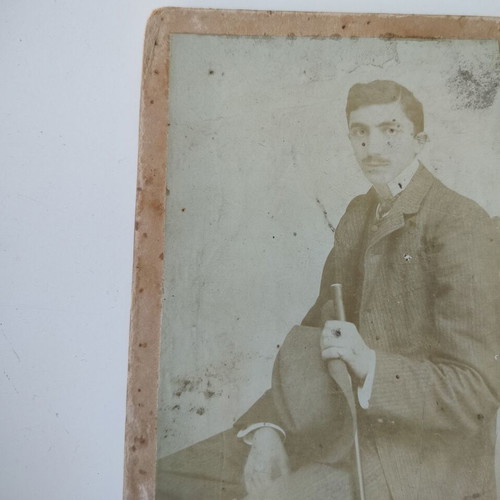 Thick cardboard photo 1906 used, moderate condition