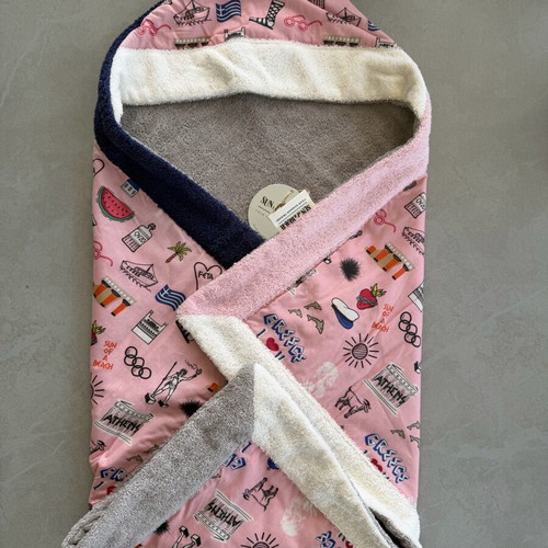 Sun of a Beach Greek Lover Hooded Baby Towel Swaddle Blanket brand new