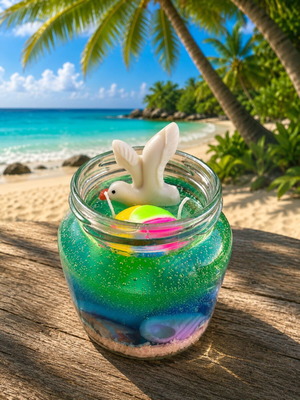 Handmade scented candle from soy and gel wax