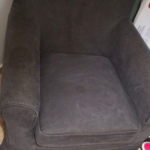 IKEA armchair gray with wooden legs like new